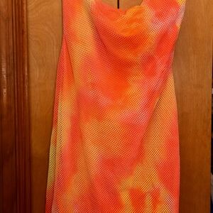 Vibrant Orange and Yellow Mesh Skirt